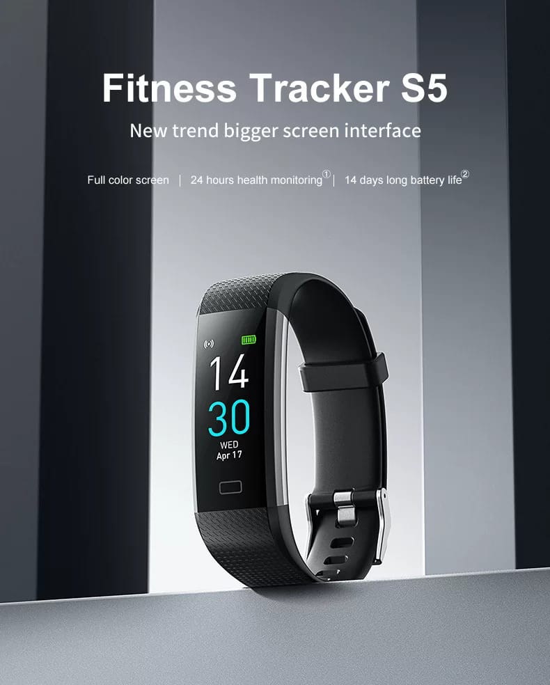健身追蹤器智慧手環，附心率監測器/計步器/卡路里。 IP65 防水男士/女士健身智慧手錶追蹤器