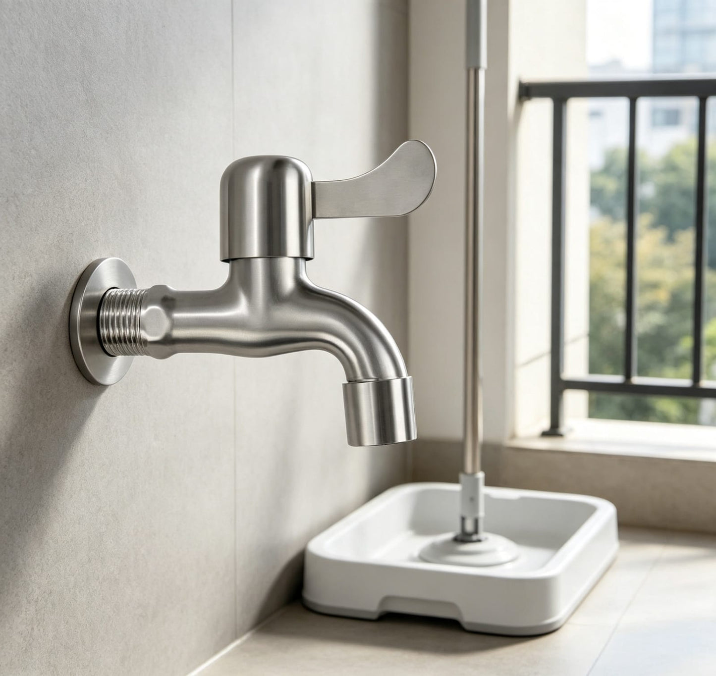 SUS304 Stainless Steel Laundry Tap | Brushed Nickle Finishing | Durable Anti-Rust | Faucet | Washing Machine Tap |  304不鏽鋼洗衣機龍頭｜拉絲表面｜耐用防鏽 | (LT-2037)