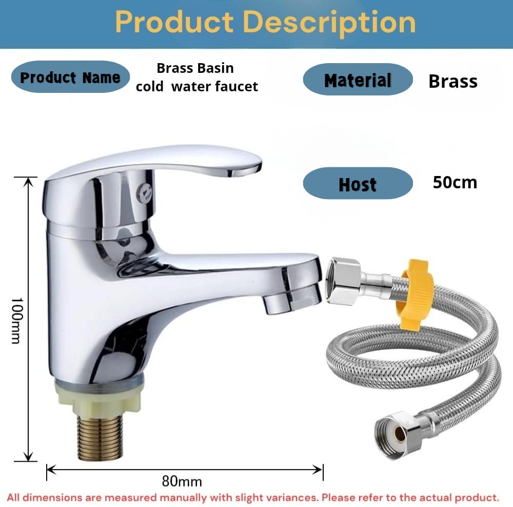 Solid Brass Cold Water Basin Faucet Wholesale Chrome Finish