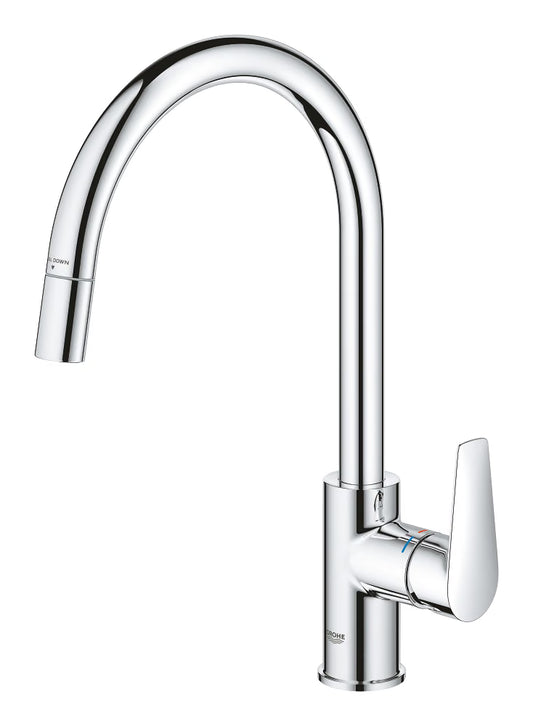 GROHE StartEdge 30550000 抽拉式廚房水龍頭 正面圖