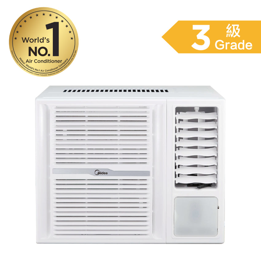 Midea 美的 MW‑18CM8C 2匹窗口式定頻淨冷冷氣機 正面外觀｜18,000BTU｜香港冷氣機推薦