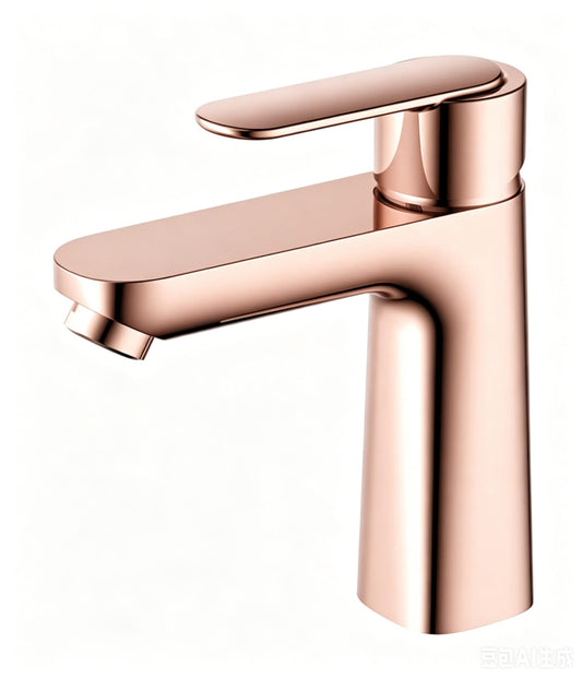 玫瑰金冷熱混合水龍頭