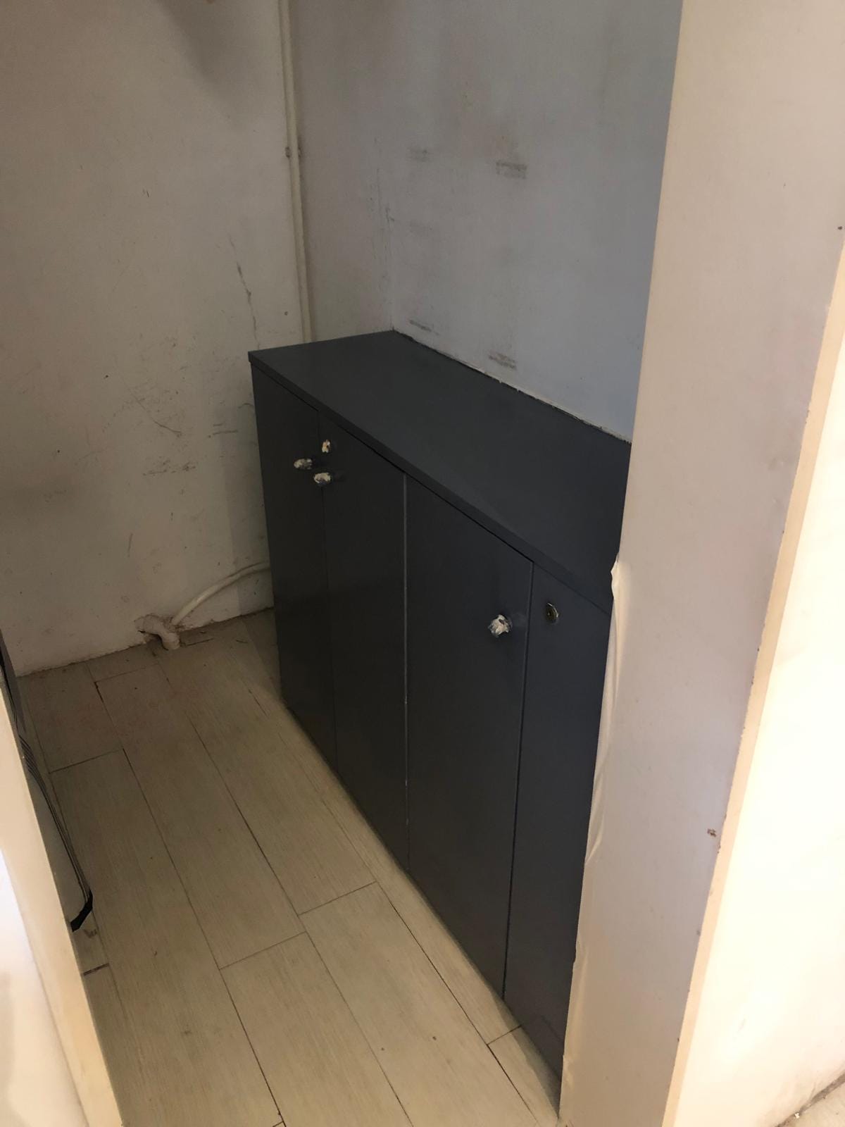 Professional cupboard door paint renovation with durable coating